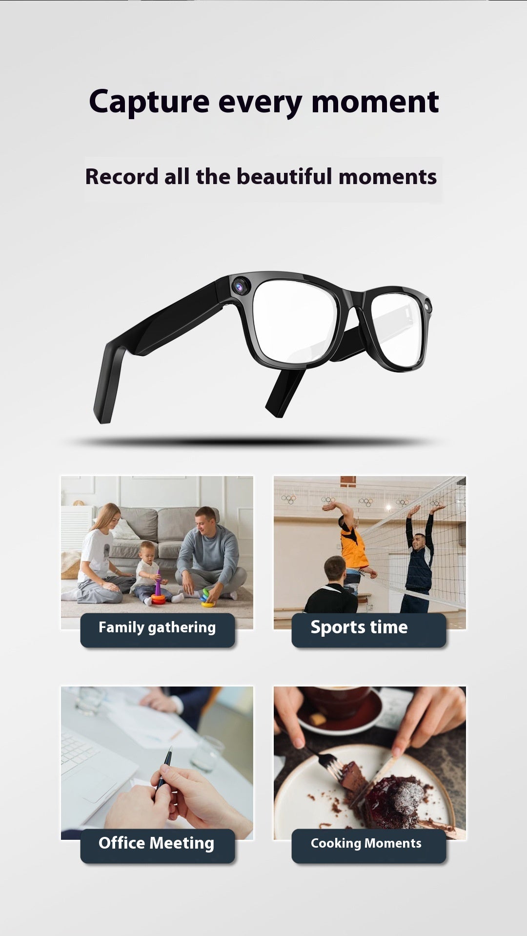 Lunettes intelligentes dotées d'une caméra IA
