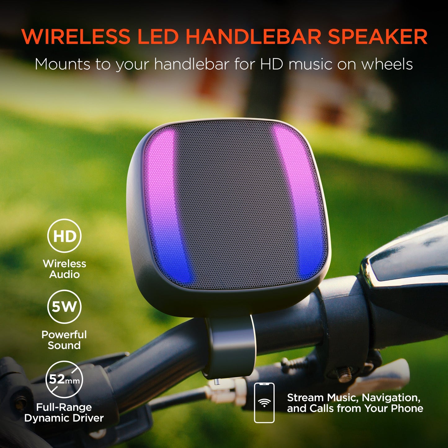 Enceinte Bluetooth LED Spin Cycle HyperGear – caractéristiques 5W HD 52mm
