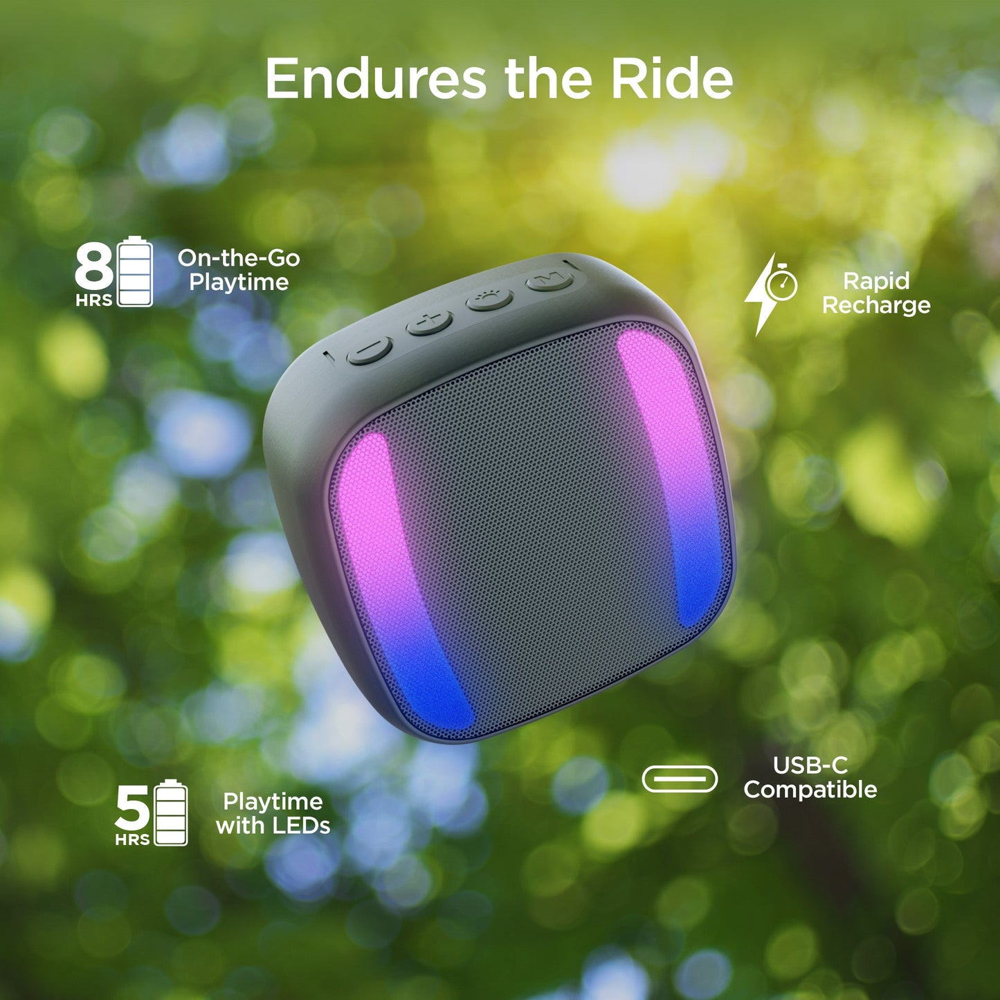Enceinte Bluetooth LED Spin Cycle pour Vélo – Étanche IPX4 | HyperGear
