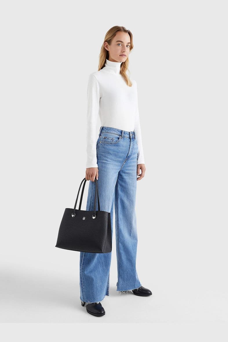 Tommy Hilfiger – Tote Bag Noir Monogramme TH