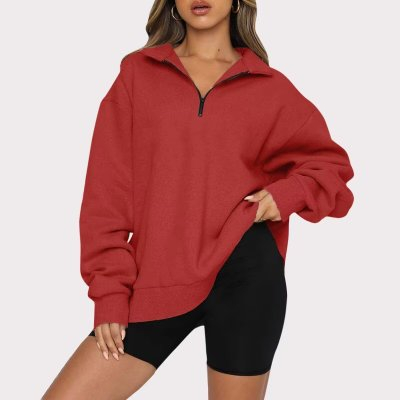 Sweatshirt à demi-zip et manches longues