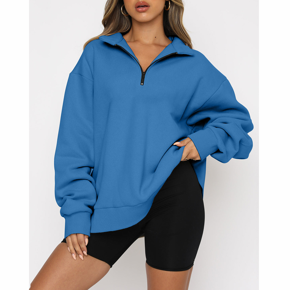 Sweatshirt à demi-zip et manches longues
