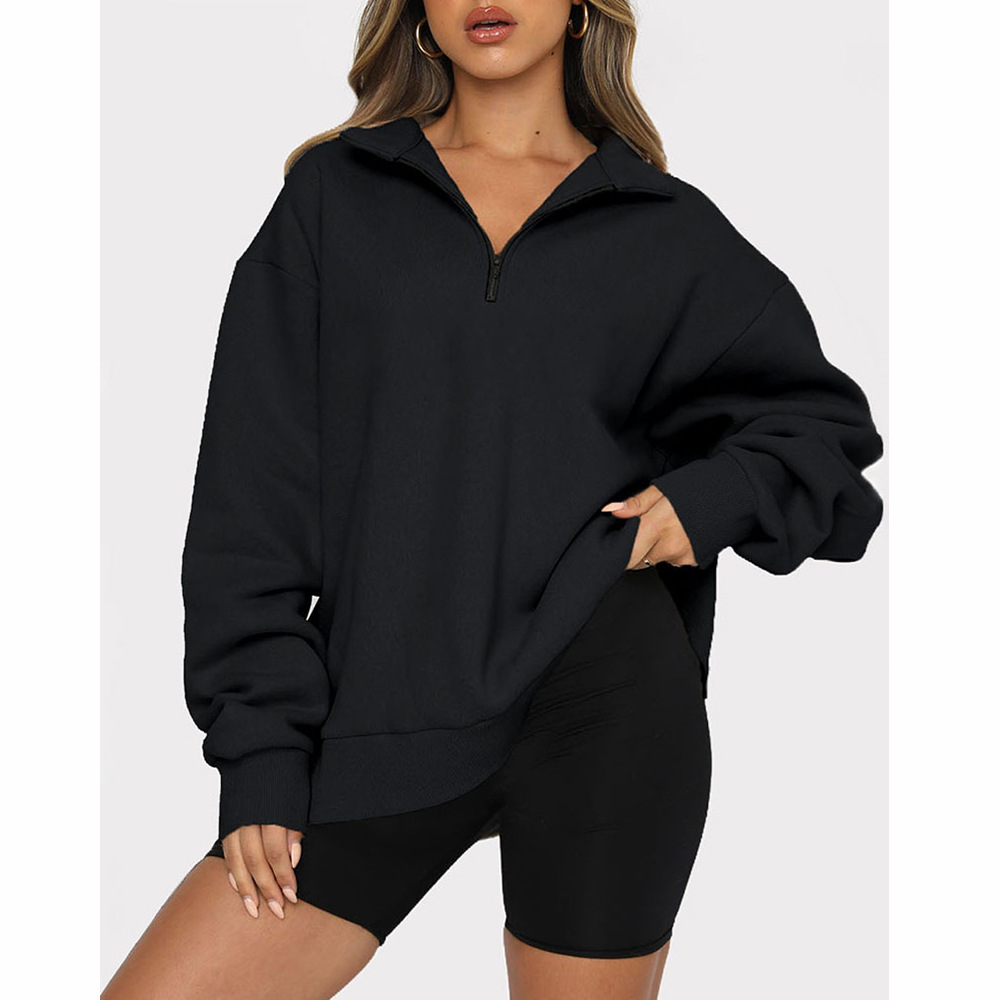Sweatshirt à demi-zip et manches longues