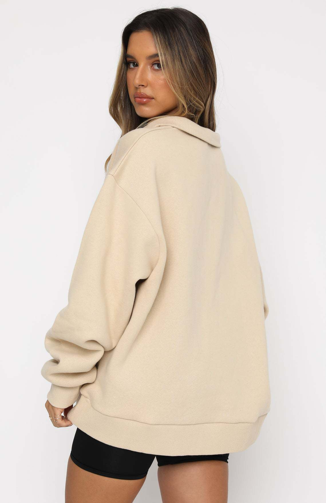 Sweatshirt à demi-zip et manches longues