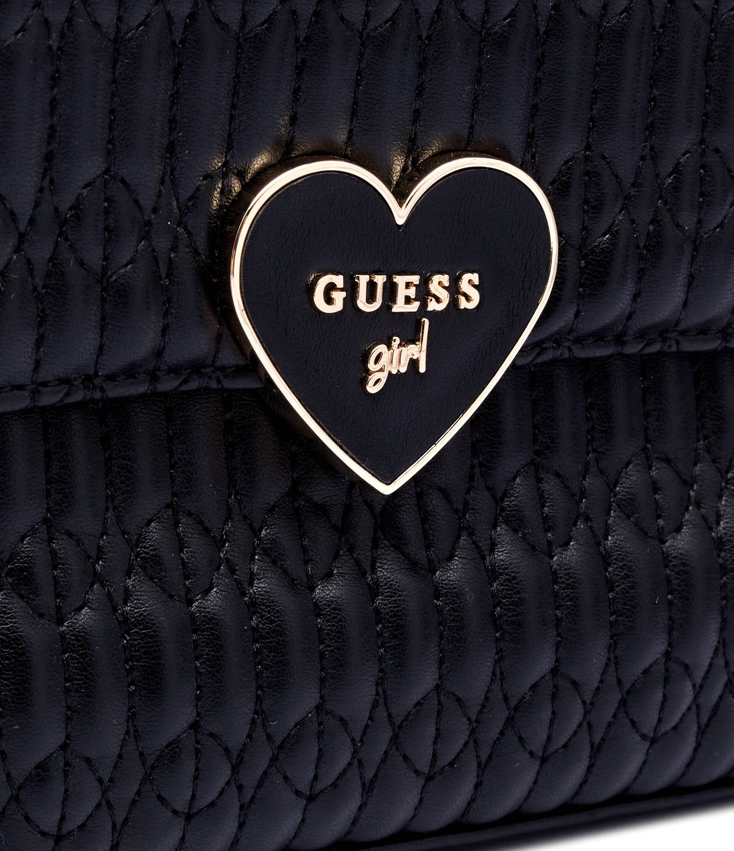 Guess Girl – Sac Matelassé Noir Chaîne Dorée