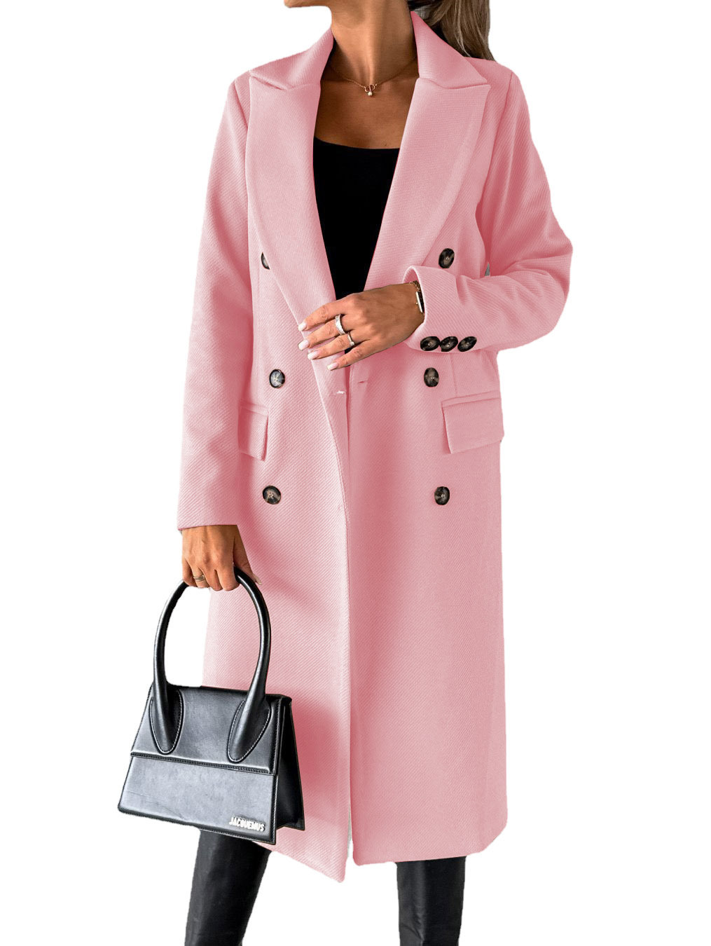 Manteau long à double boutonnage
