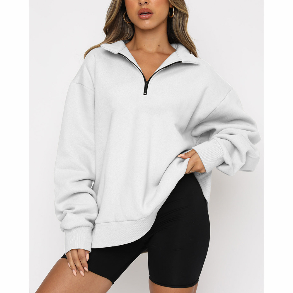 Sweatshirt à demi-zip et manches longues