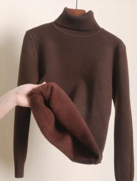 Pull à col roulé doublé de polaire
