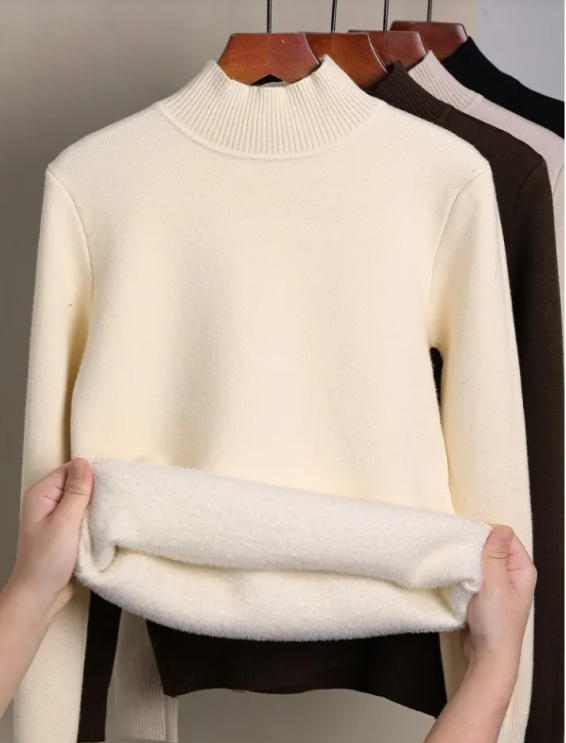 Pull à col roulé doublé de polaire