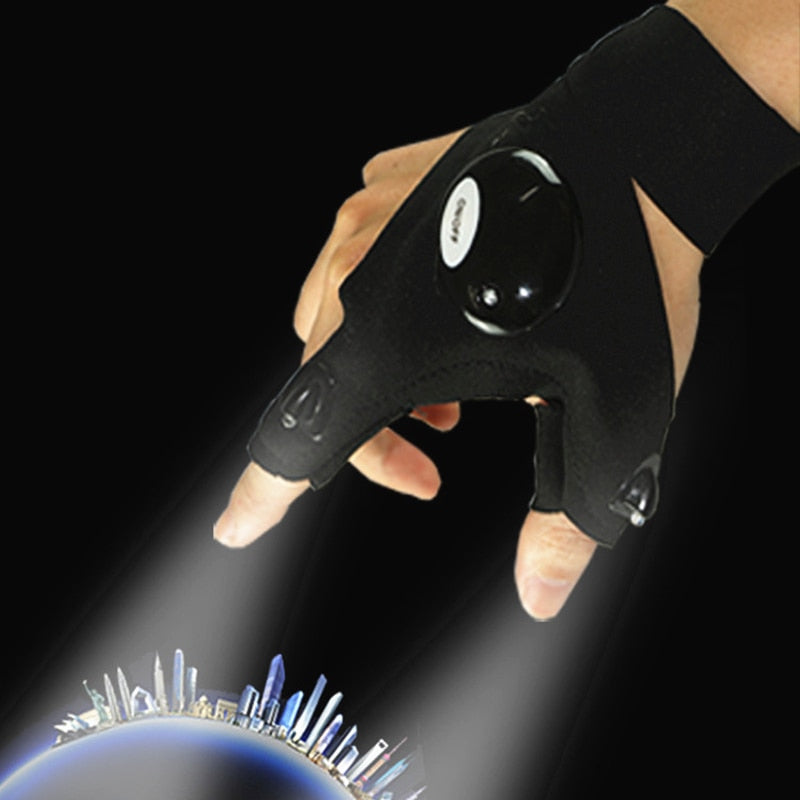 Gant LED sans doigts pour les activités de plein air