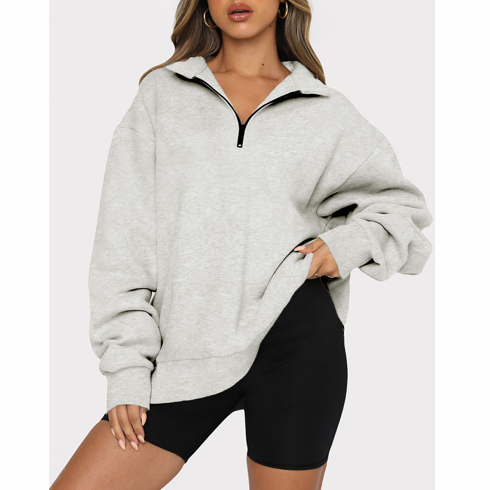 Sweatshirt à demi-zip et manches longues