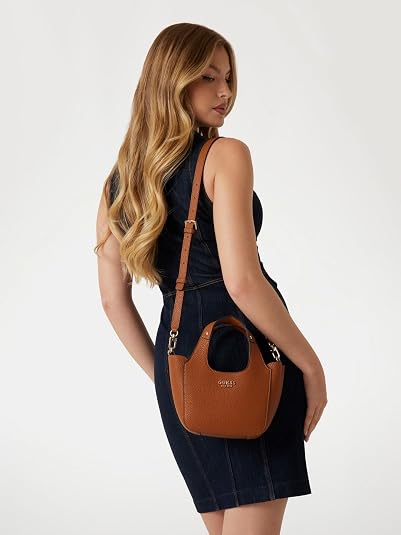 Guess Vikky – Sac Cabas Femme Cognac avec Pochette Amovible