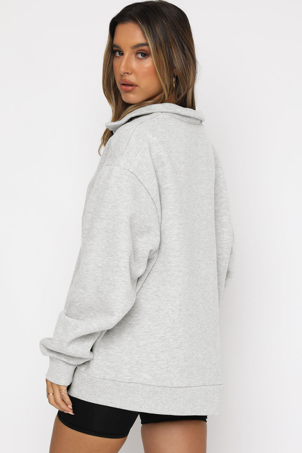 Sweatshirt à demi-zip et manches longues