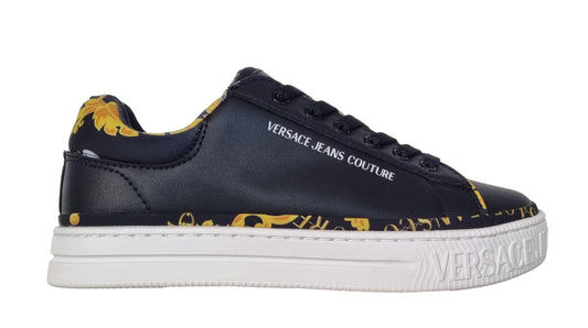 chaussures baskets en cuir pour femme Court 75VA3SK5 noir