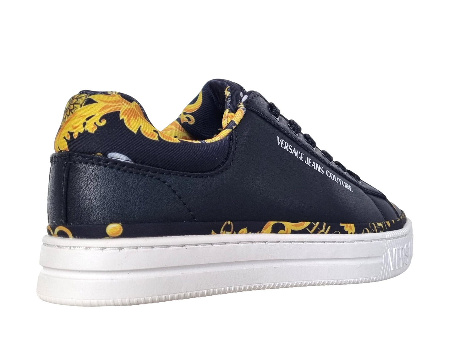 chaussures baskets en cuir pour femme Court 75VA3SK5 noir