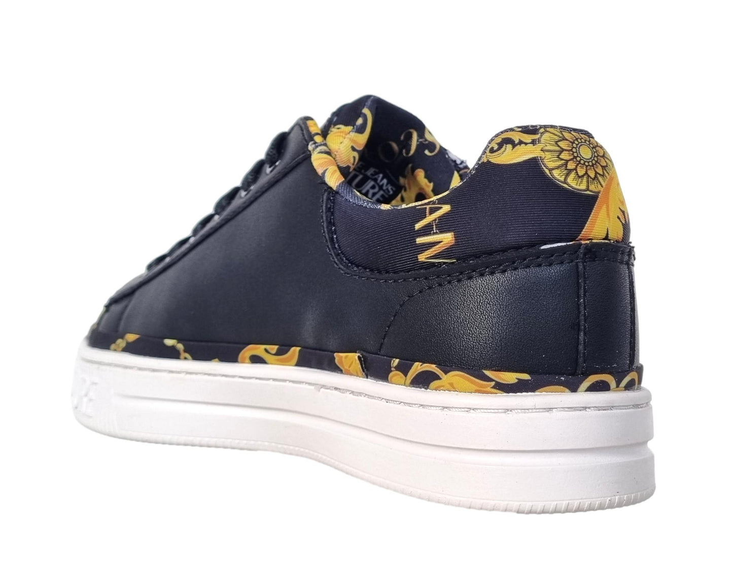 chaussures baskets en cuir pour femme Court 75VA3SK5 noir