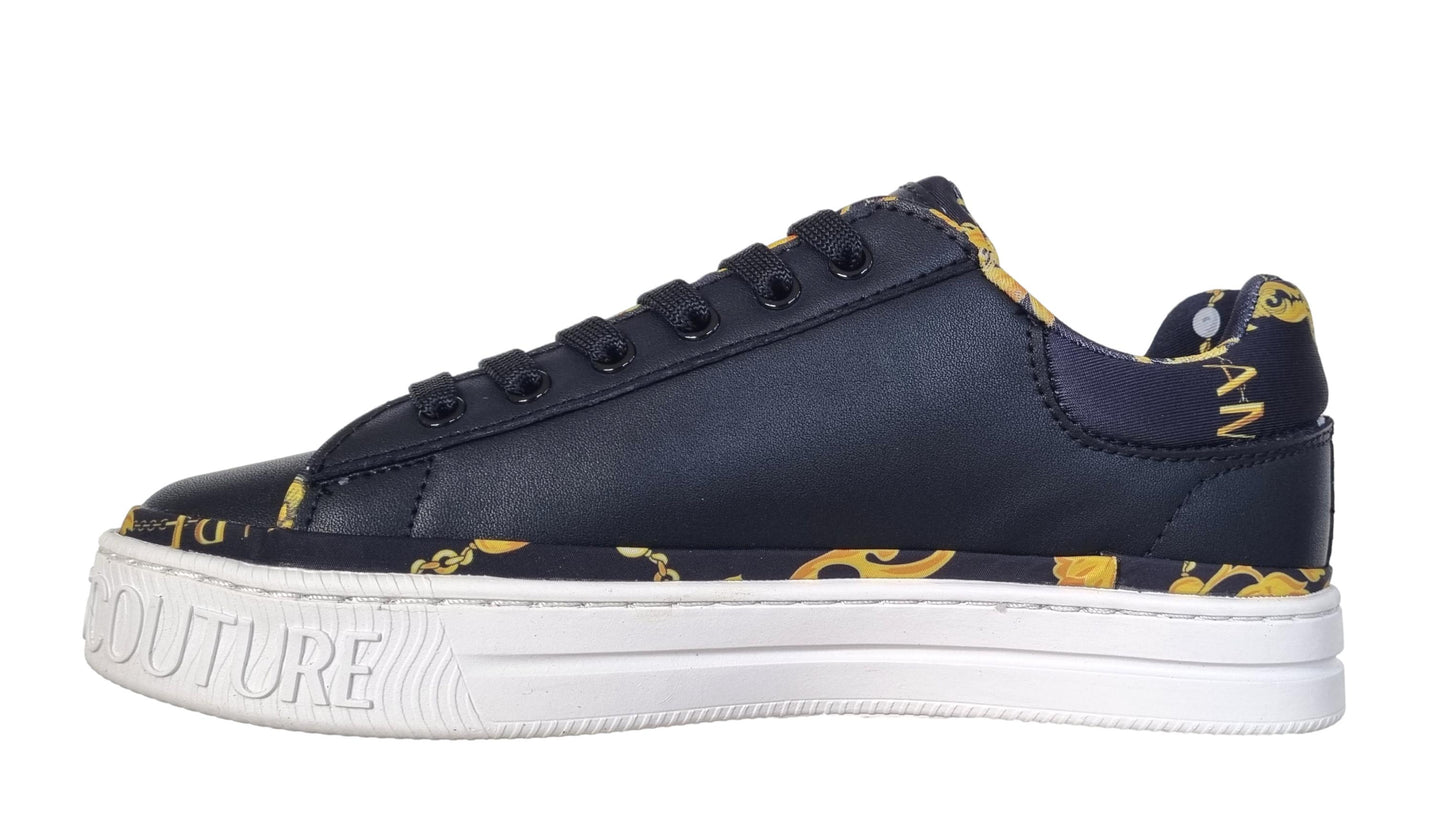 chaussures baskets en cuir pour femme Court 75VA3SK5 noir