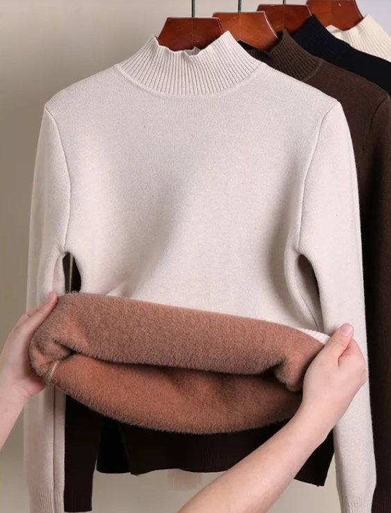 Pull à col roulé doublé de polaire
