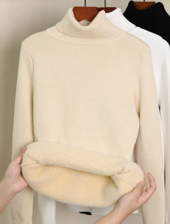 Pull à col roulé doublé de polaire