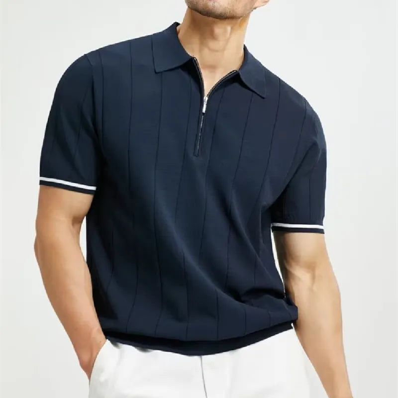 Polo Moderne à Manches Courtes et Col à Zip
