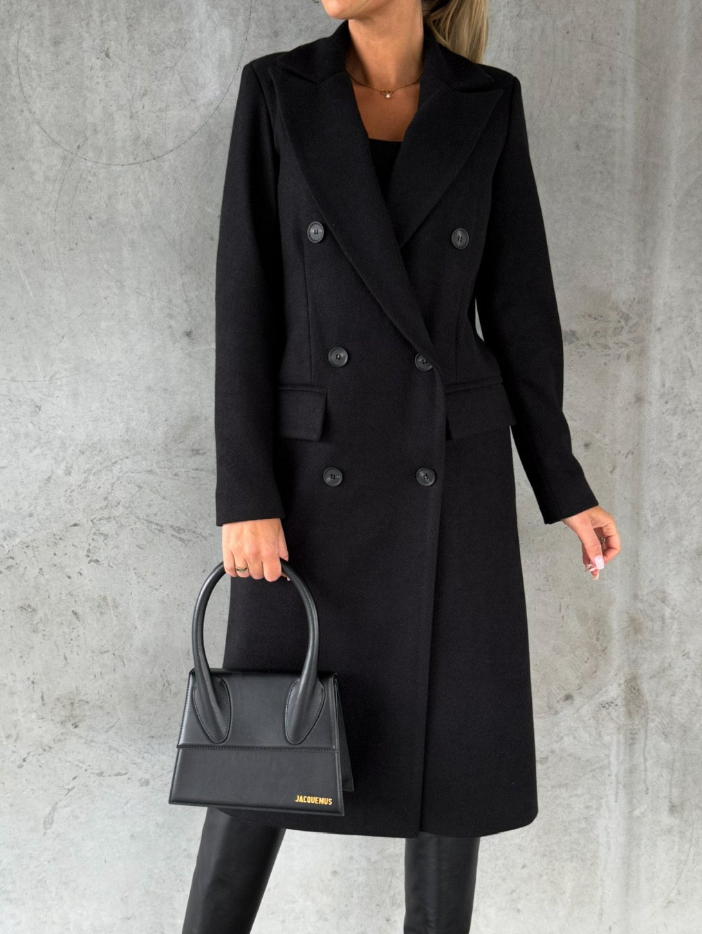 Manteau long à double boutonnage
