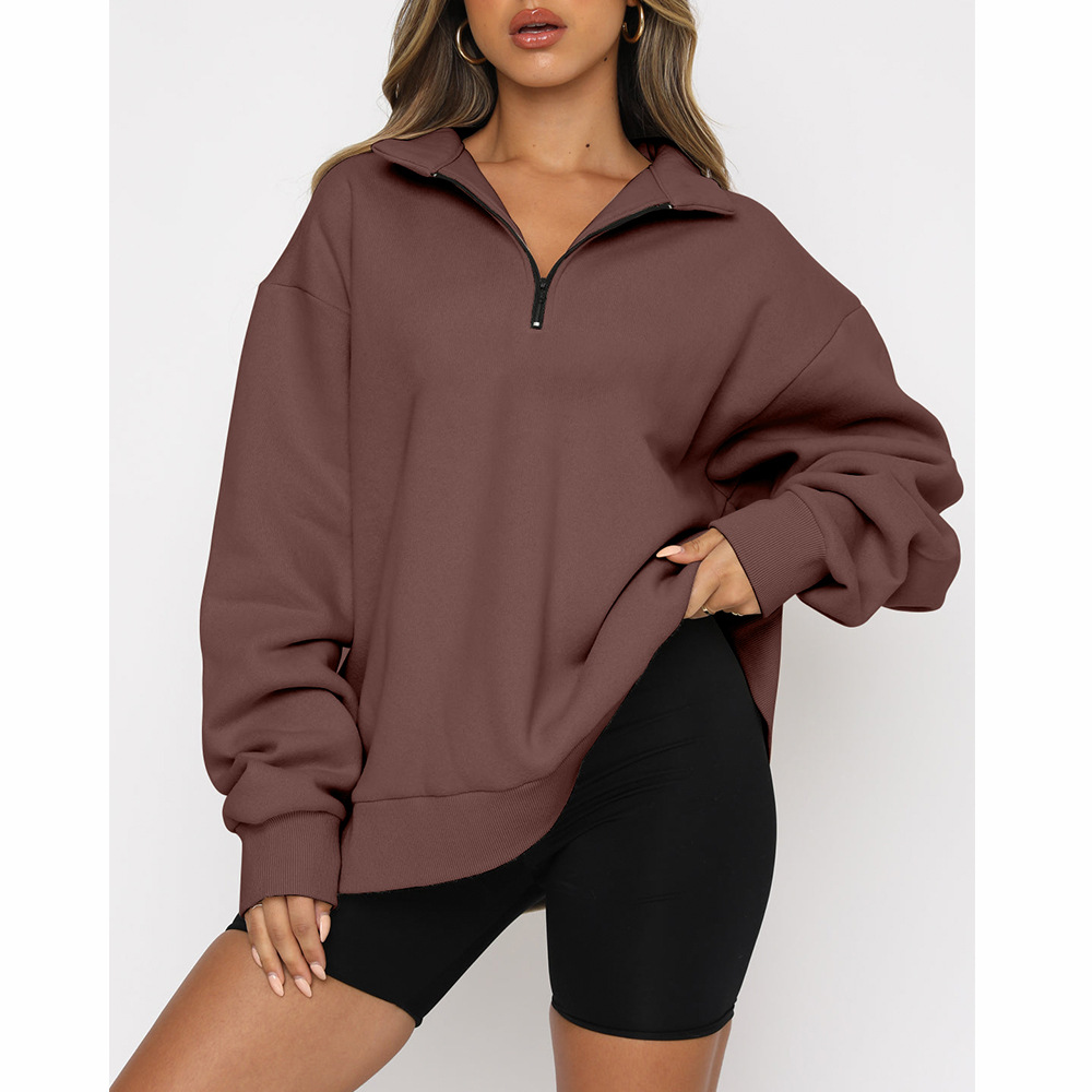 Sweatshirt à demi-zip et manches longues