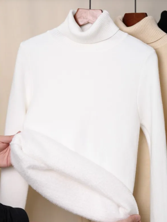 Pull à col roulé doublé de polaire