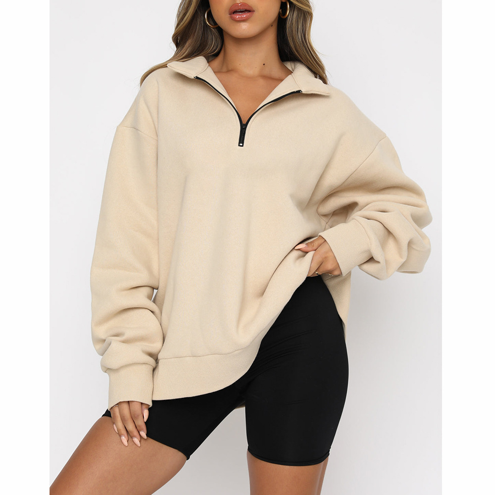 Sweatshirt à demi-zip et manches longues