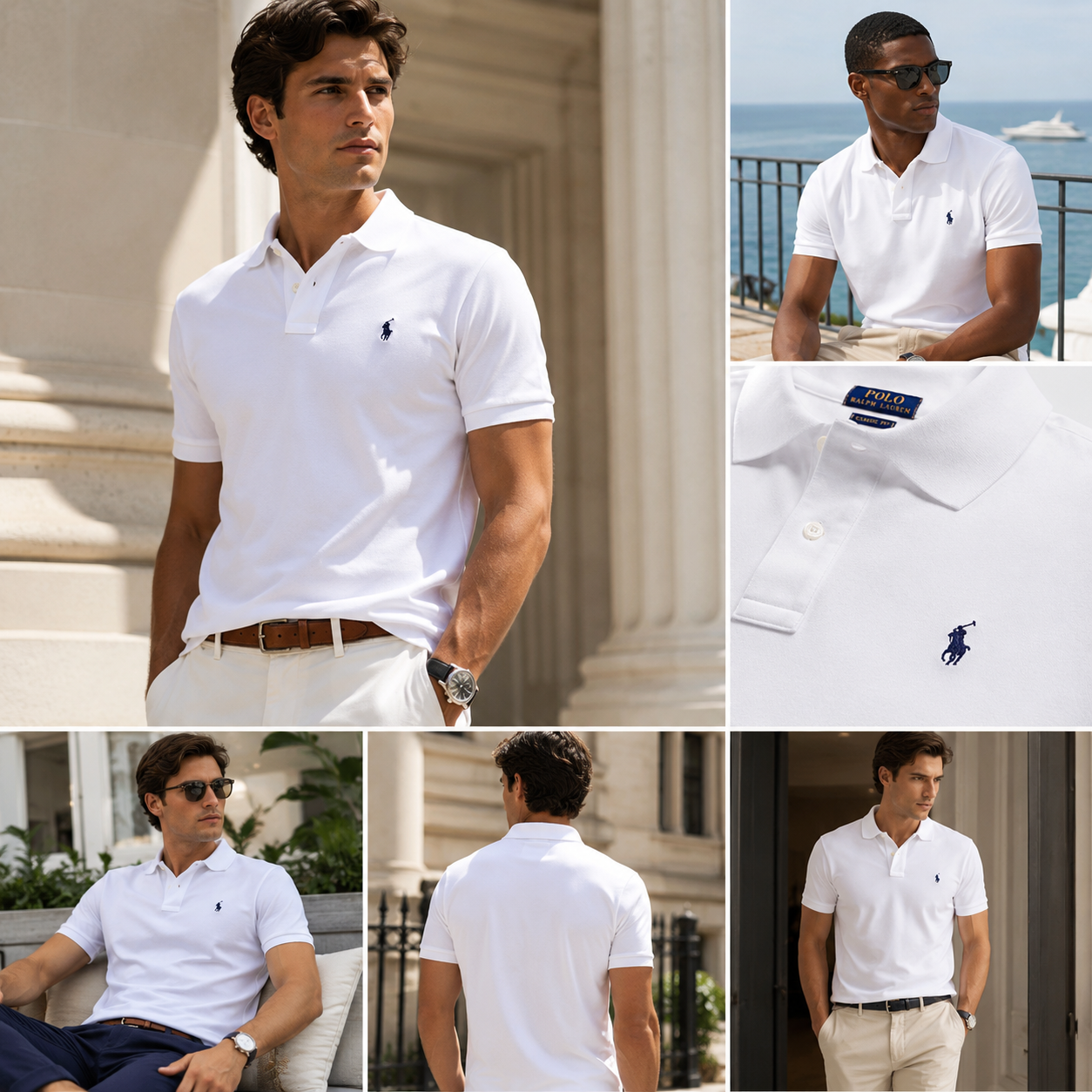 Polo Ralph Lauren Classic Fit Mesh Polo Blanc MD