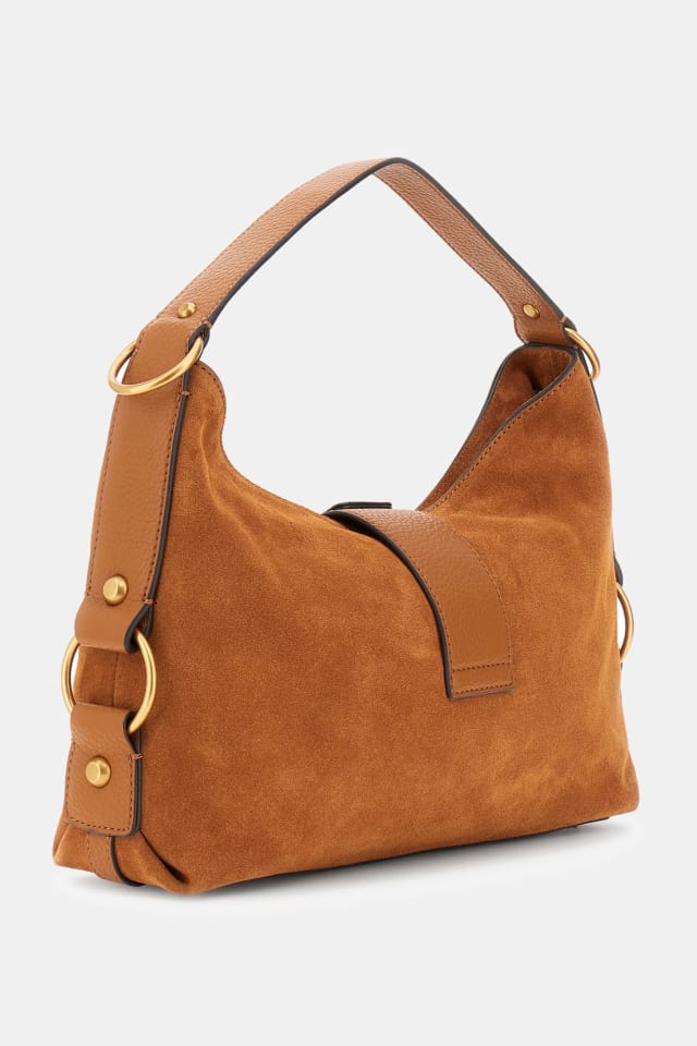 Guess Hobo Bag Daim Cognac - Vue de côté