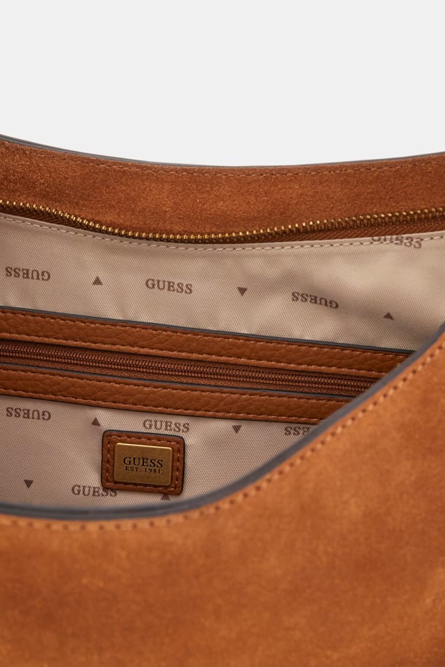Guess Hobo Bag Daim Cognac - Détail intérieur