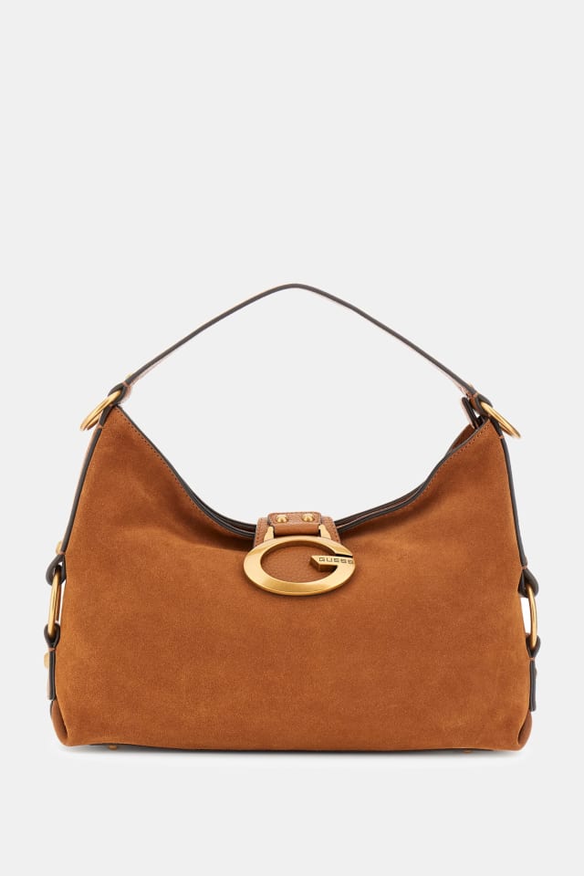 Guess Hobo Bag Daim Cognac - Vue de face