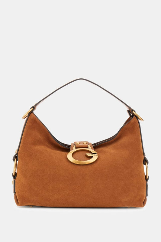 Guess Hobo Bag Daim Cognac - Vue de face