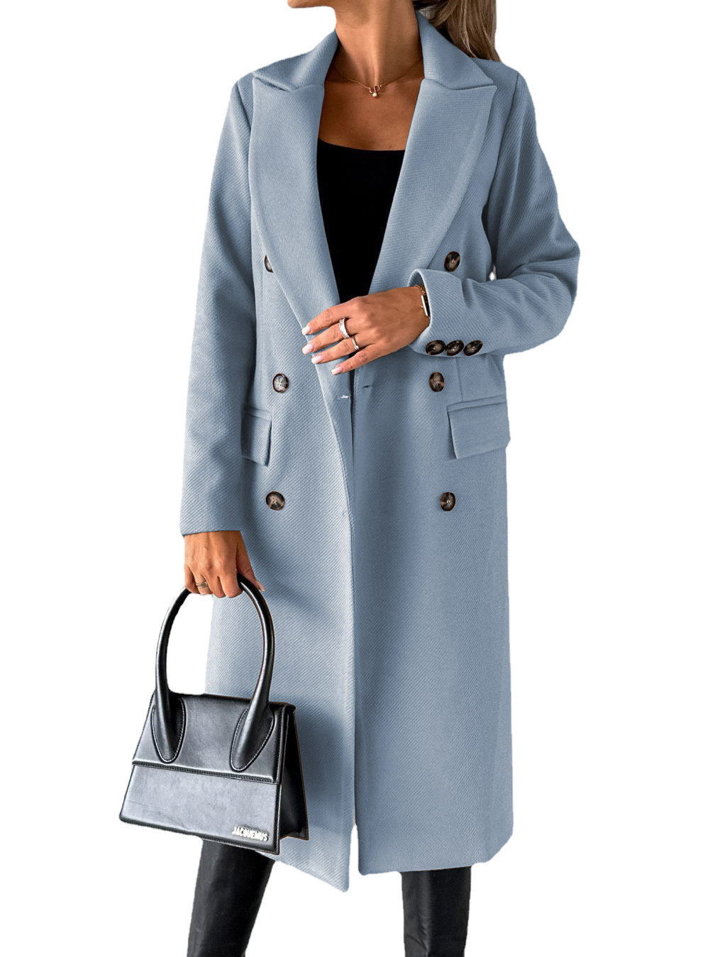 Manteau long à double boutonnage