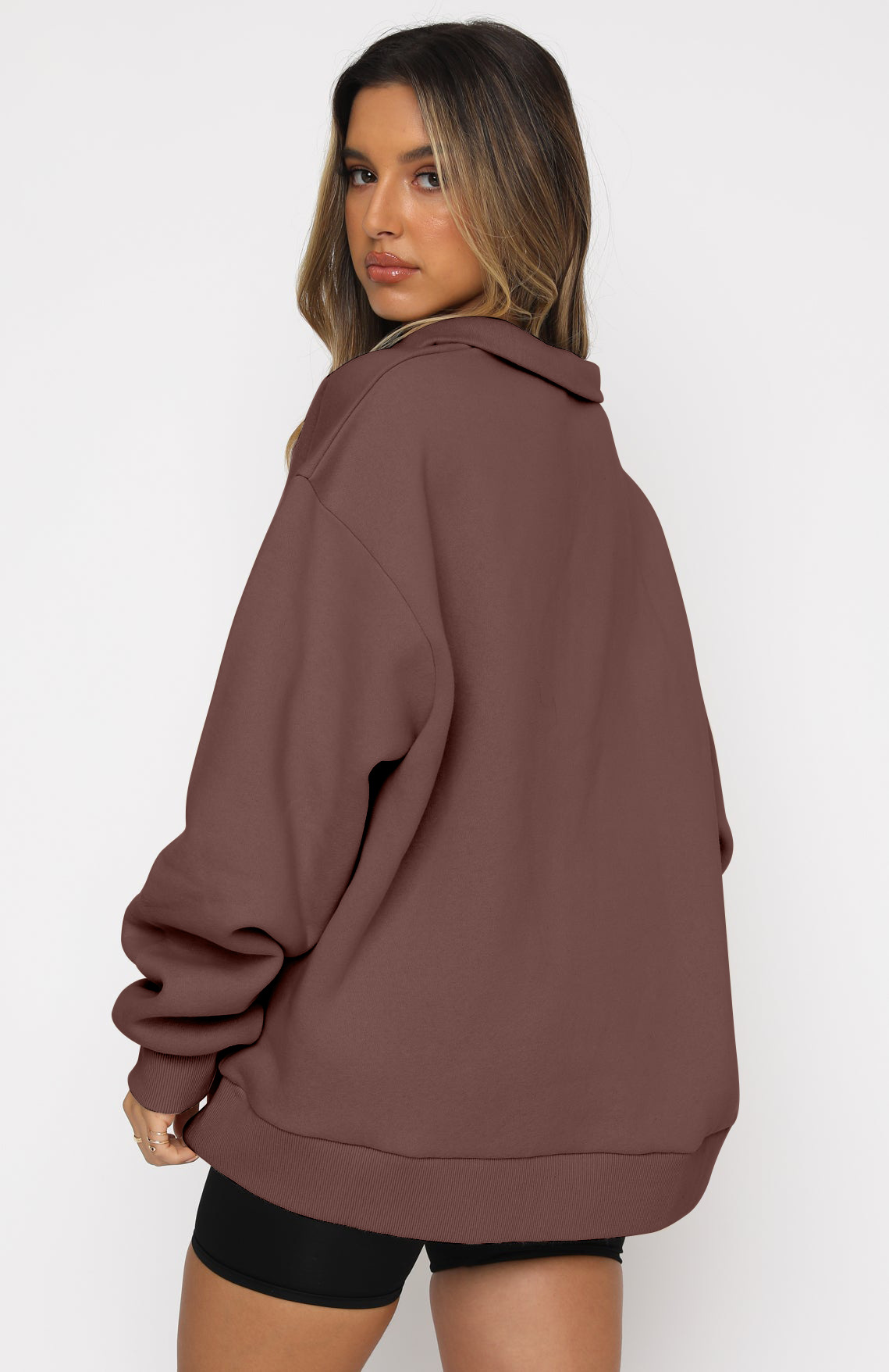 Sweatshirt à demi-zip et manches longues