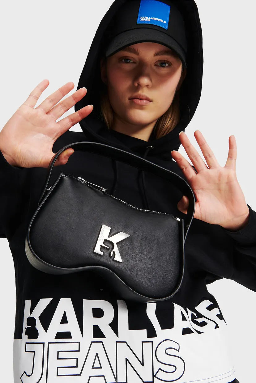 Karl Lagerfeld Jeans – Sac Baguette Noir Logo K Femme