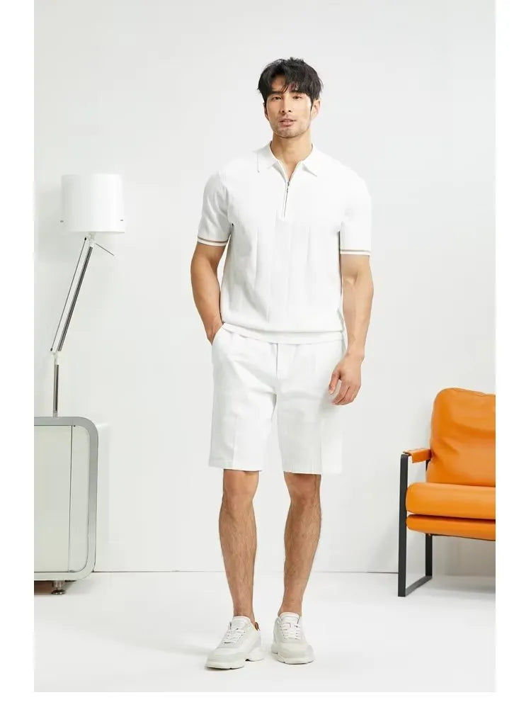 Polo Moderne à Manches Courtes et Col à Zip