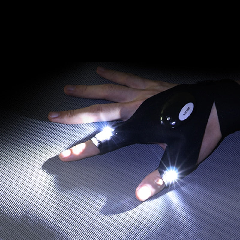 Gant LED sans doigts pour les activités de plein air