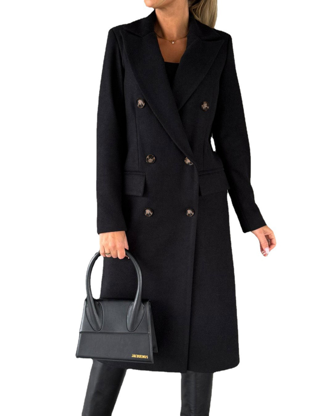 Manteau long à double boutonnage