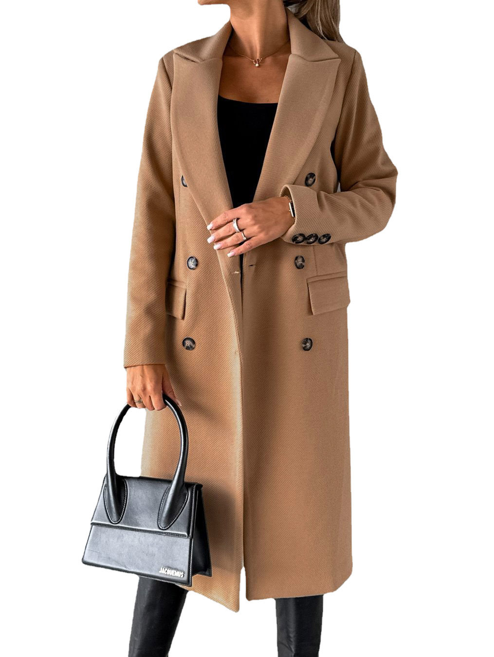 Manteau long à double boutonnage