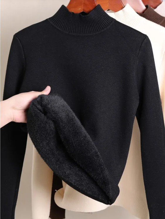 Pull à col roulé doublé de polaire