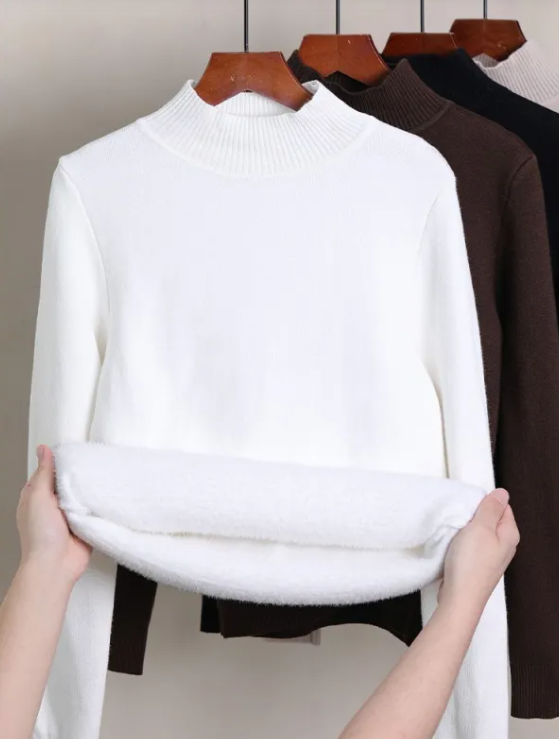 Pull à col roulé doublé de polaire