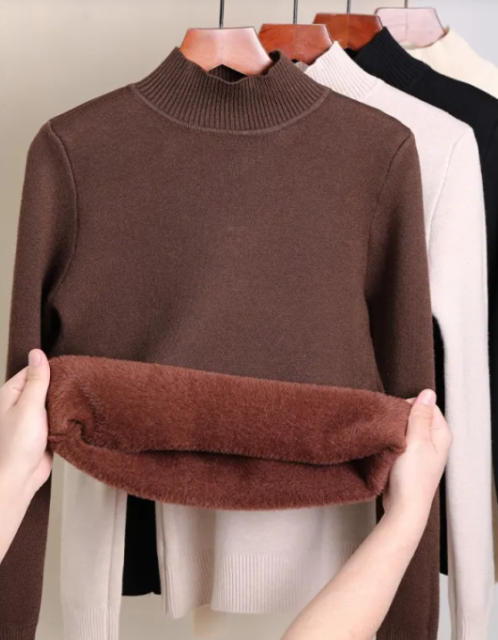 Pull à col roulé doublé de polaire