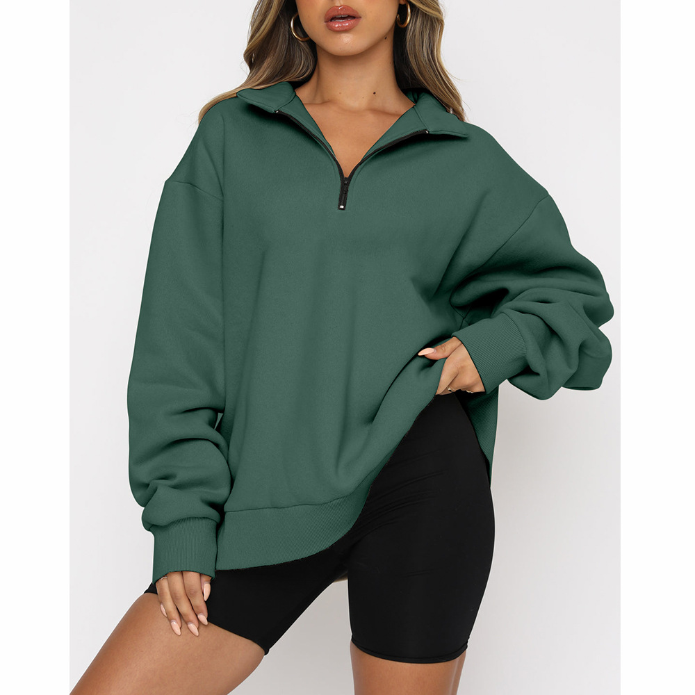 Sweatshirt à demi-zip et manches longues