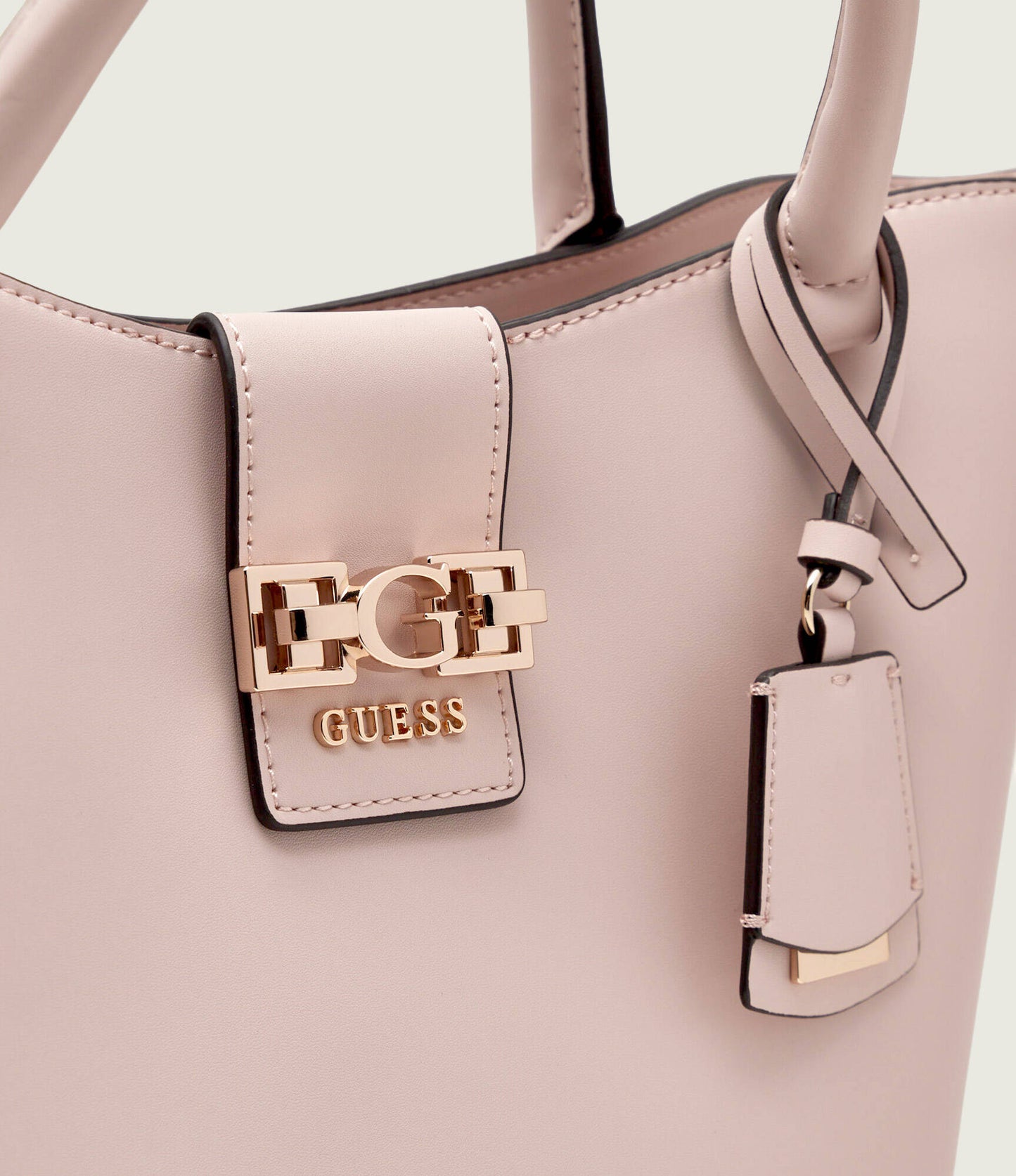 Guess Igi Tote Bag Rose Poudré - Détail fermoir GG