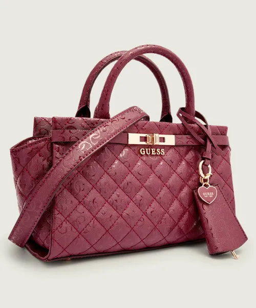 Guess Giully – Sac à Main & Bandoulière Bordeaux Matelassé