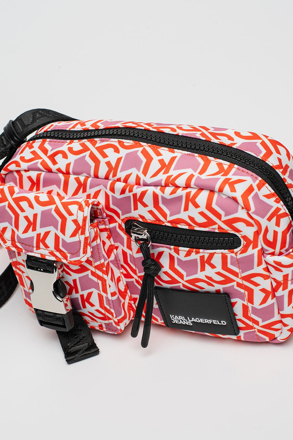 Karl Lagerfeld Jeans – Sac Hobo Utilitaire Nylon Rouge